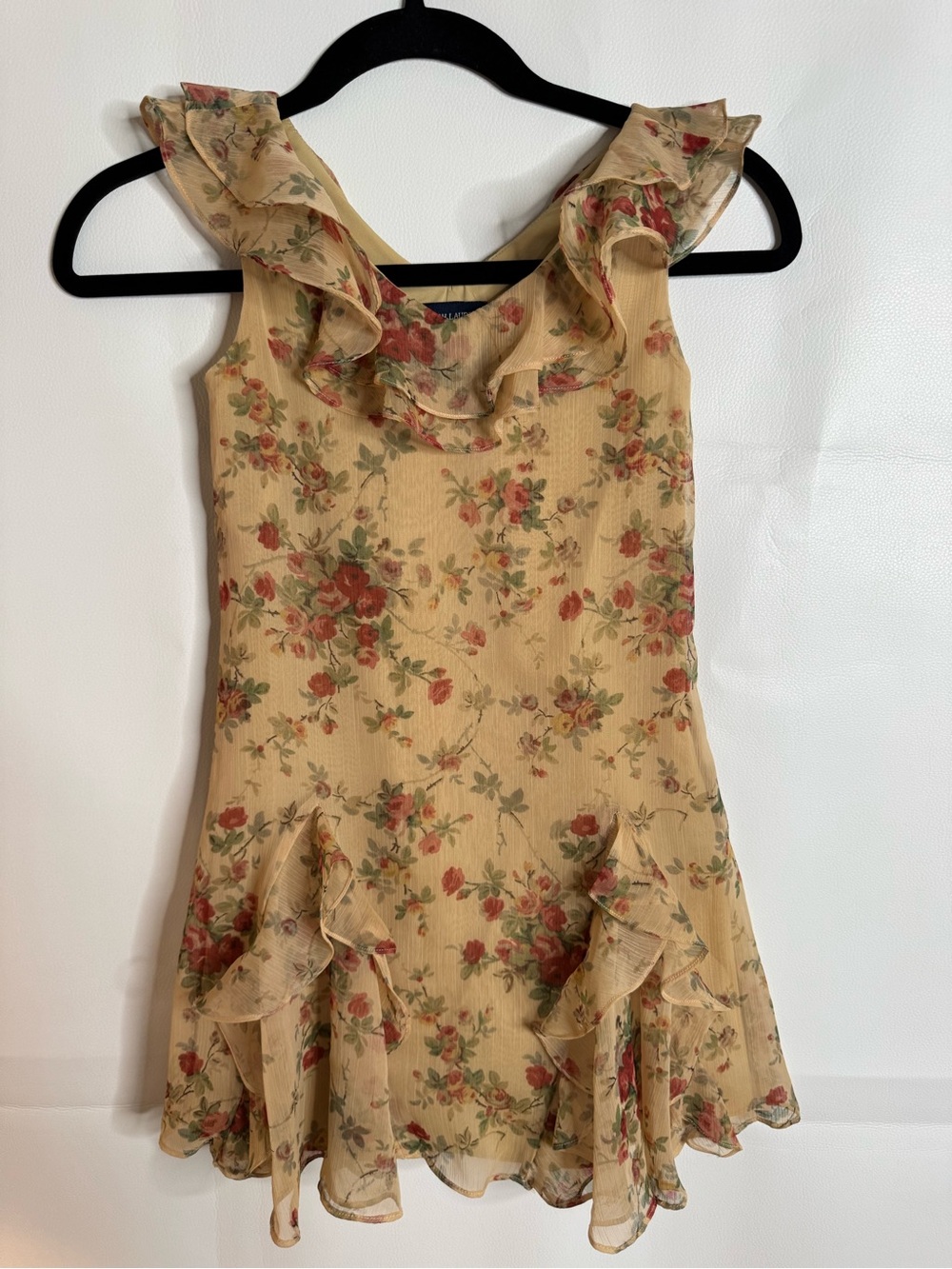 Ralph Lauren Cream Floral Ruffle Sundress